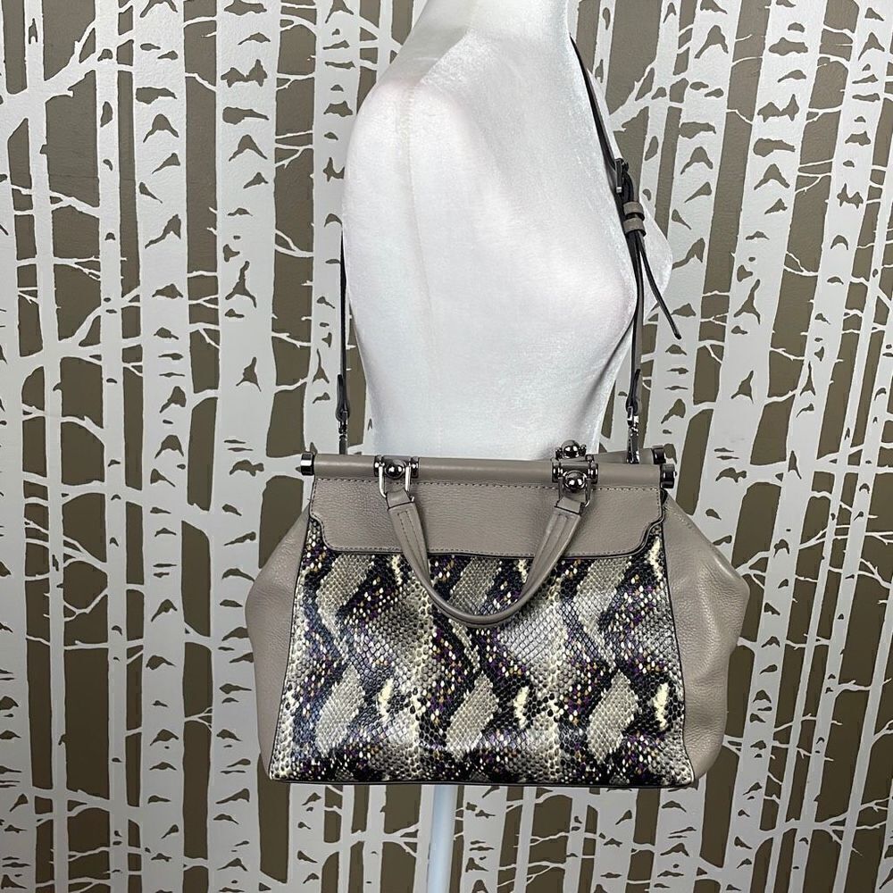 Vince Camuto Carla Grey Multi Snake Satchel